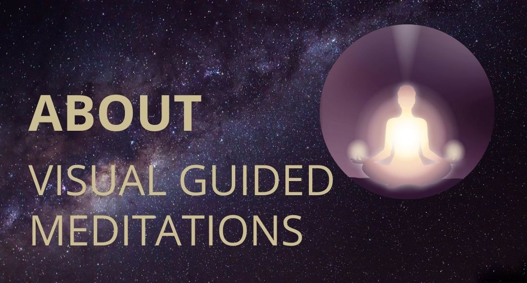 A meditating woman with light radiating from her heart, hands, and above her head, set against a cosmic universe background.