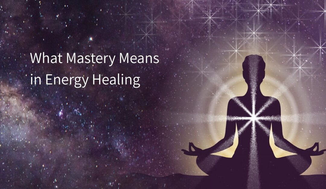 Meditating woman with radiant heart light expanding outward, set against a cosmic universe background, symbolizing soul-aligned transformation and Mastery.