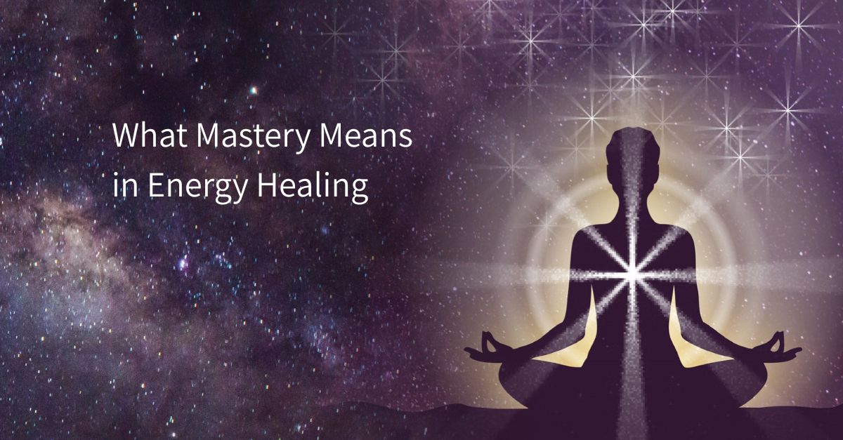 Meditating woman with radiant heart light expanding outward, set against a cosmic universe background, symbolizing soul-aligned transformation and Mastery.